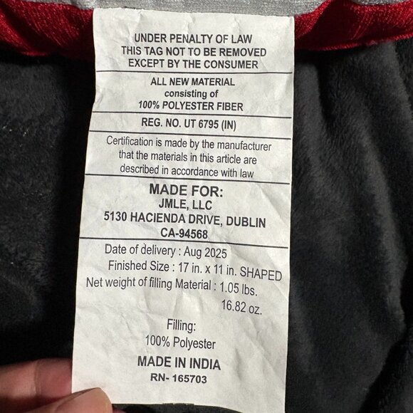 Handmade Christmas Santa Hot Air Balloon Beaded Accent Shaped Pillow 17x11 NWT - Picture 3 of 7